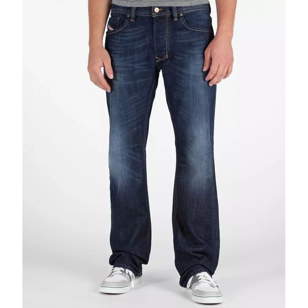 Diesel‎ Larkee Jeans Mens  38x32 Blue 0801Z Wash Regular Straight Fit Button Fly